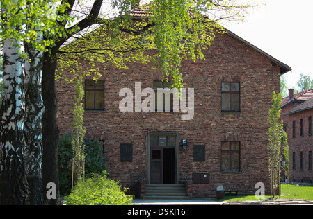 Gebäude im staatlichen Museum Auschwitz-Birkenau. Stockfoto