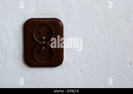Wand mit Socket Hintergrund oder Textur Stockfoto