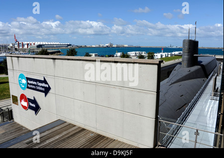 Le Redoutable, ballistische Raketen-u-Boot, La Cité De La Mer, Museum, Cherbourg, Hafen, Manche, Region Basse-Normandie, Cotentin, Fr Stockfoto