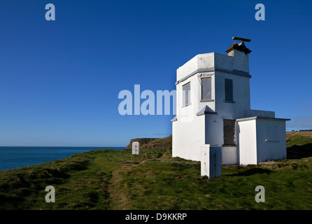 Der alte Küstenwache Station, Fischerhafen Dunmore East, Grafschaft Waterford, Irland Stockfoto