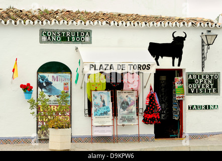 Bull Ring Mijas Malaga Spanien Eingang zum Shop Stockfoto