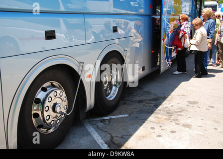 Bus-Räder mit Central Tire Inflation System Stockfoto