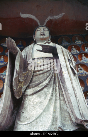 buddhistischen Höhlen Baoding Shan (Schatz Park Berg) Dazu Sichuan Provinz China Stockfoto