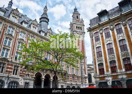 Der Glockenturm von der Handelskammer - Lille, Nordfrankreich Stockfoto