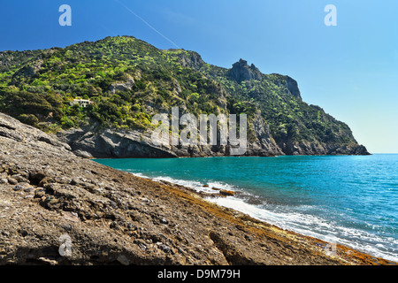 Ansicht des Naturparks Portofino aus Punta Chiappa, Ligurien, Italien Stockfoto