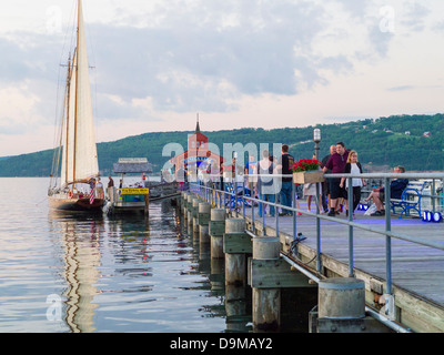 Hafen Hafengebiet von Watkins Glen New York Harbor Lights fest Stockfoto