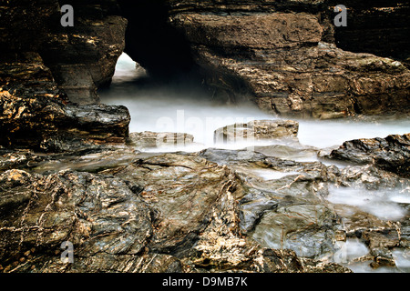 Langsame Exposition Fels-pools Stockfoto