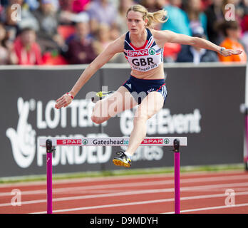 Gateshead, UK. 22. Juni 2013. Eilidh Kind (GBR) auf dem Weg zu gewann die 400m Hürden bei den Europameisterschaften Team von Gateshead International Stadium. Bildnachweis: Aktion Plus Sport/Alamy Live-Nachrichten Stockfoto