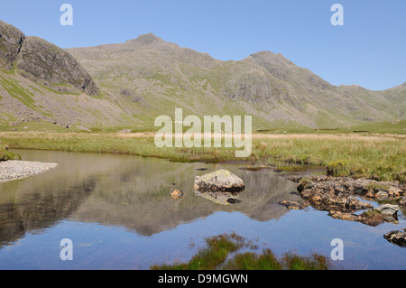 Scafell PIke, Stift und große Moos im Sommer im englischen Lake District Stockfoto