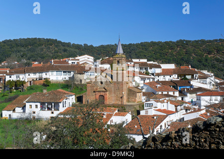 Panoramaaussicht, Valdelarco, Provinz Huelva, Andalusien, Spanien, Europa Stockfoto