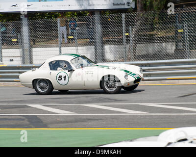 Porto, Portugal, 21. Juni 2013, Circuito da Boavista - Historic Grand Prix 2013 - Sixties Ausdauer, freies Training + Qualifying, Fabrice Perruchot fahren ein weißer Lotus Elite ab 1961 Credit: Daniel Amado/Alamy Live News Stockfoto