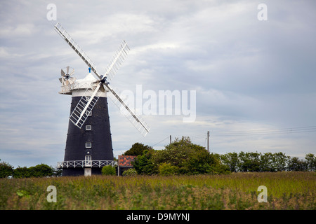 Turm-Windmühle, Tower Road, Norfolk, Großbritannien Stockfoto