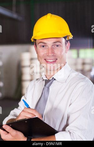 Porträt der schönen Werksleiter Stockfoto