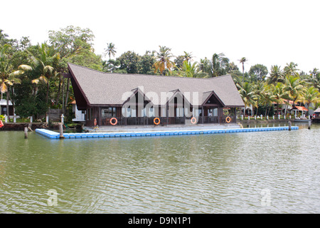 Ein Resort in der berühmten Kerala Backwaters. Stockfoto