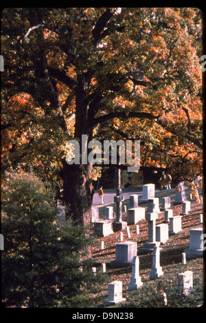 Das Arlington House auf dem Arlington National Cemetery ist Robert E. Lee gewidmet, einer bedeutenden Persönlichkeit in der amerikanischen Geschichte. Das Denkmal bietet Einblicke in die Zeit des Bürgerkriegs und Lees Leben. Stockfoto