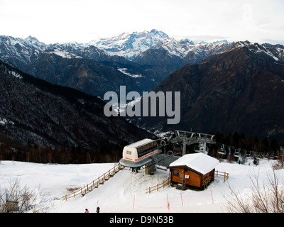 Alpe di Mera, Skilift, Piemont, Italien Stockfoto