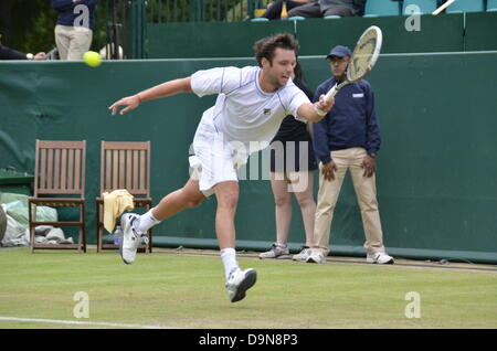 Slough, Berkshire, England. 22. Juni 2013. Boodles Challenge Tennisturnier. Zeballos gegen Thiemo de Bakker. Stockfoto