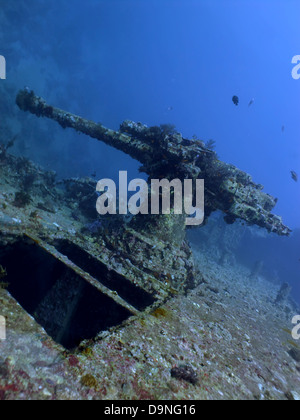 40MM-Flugabwehr Maschinengewehr der SS Thistlegorm Stockfoto