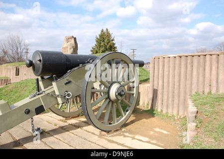 Fort Stevens, Teil der Verteidigung im Amerikanischen Bürgerkrieg, war ein wichtiger Ort während des Bürgerkriegs. Heute dient es als historischer Park, der die Besucher über die Rolle des Forts bei der Verteidigung der Hauptstadt informiert. Stockfoto