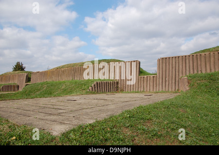 Fort Stevens in Washington, D.C. ist Teil der Verteidigung im Bürgerkrieg. Sie spielte eine Schlüsselrolle beim Schutz der Hauptstadt vor konföderierten Truppen während des Bürgerkriegs. Das Fort ist als historische Stätte erhalten und bietet Besuchern informative Exponate und einen Einblick in die Militärgeschichte dieser Zeit. Stockfoto