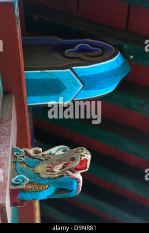 China, Provinz Shanxi, Taiyuan, Jinci-Tempel-Komplex, Laojun Tempel, Dach-Dekoration Stockfoto