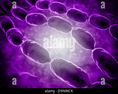 Mikroskopische Ansicht einer bakteriellen Lungenentzündung. Stockfoto
