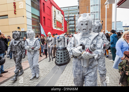 England, London, Stratford, jährliche Trachtenumzug der Sci-Fi, Dalek und Cyborgs Stockfoto