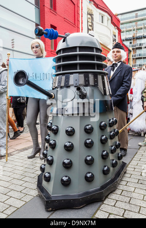 England, London, Stratford, jährliche Trachtenumzug der Sci-Fi, Dalek Stockfoto