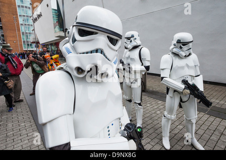 England, London, Stratford, jährliche Trachtenumzug Sci-Fi, Star Wars, Sturmtruppen Stockfoto