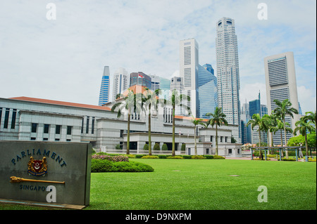 Singapur-Parlamentsgebäude vor Singapur Innenstadt Stockfoto