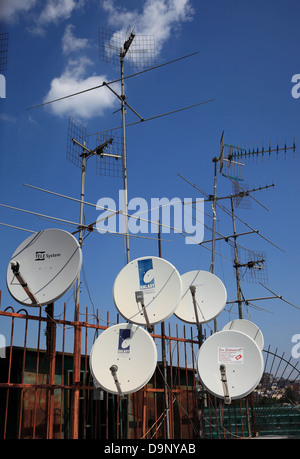 Antenne-Sammlung über den Dächern von Neapel, Kampanien, Italien Stockfoto