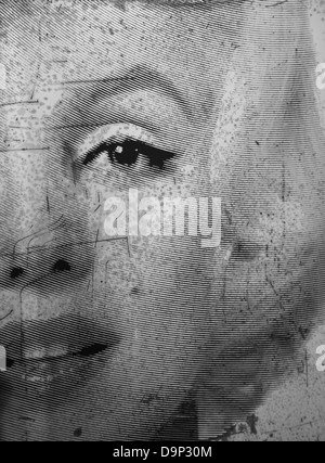 Alten zerkratzt Marilyn Monroe Wandspiegel Stockfoto