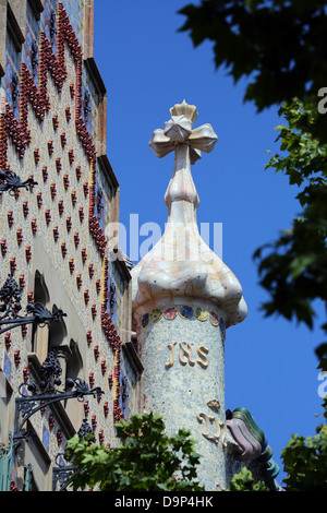 Casa Batllo Modernist-Haus, entworfen von Gaudi in Barcelona, Spanien Stockfoto