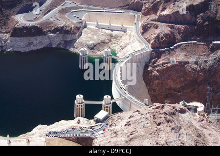 Hoover Dam Antenne Stockfoto