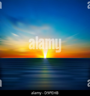 abstrakte Natur Hintergrund mit Wolken und Meer Sonnenaufgang Stockfoto