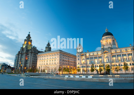 Stadtzentrum von Liverpool in der Nacht Stockfoto