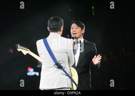 Leon Lai bei danke-Konzert von Mark Lui in Hong Kong, China am Sonntag, 23. Juni 2013 statt. Stockfoto