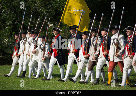 Revolutionär War Reenactment in Colonial Williamsburg, Virginia, USA Stockfoto