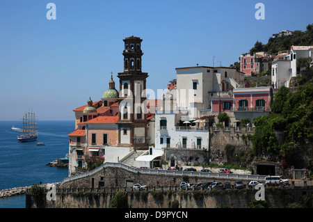 Stadt Atrani auf der Amalfi Küste, Kampanien, Italien Stockfoto