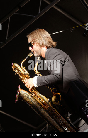 Stockholm Jazz Festival auf der Insel Skeppsholmen in das Zentrum der schwedischen Hauptstadt genannt. Stockfoto