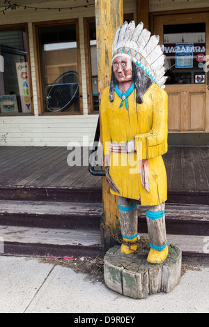 Zigarrenladen indische Carving, Black Diamond, Alberta, Kanada Stockfoto