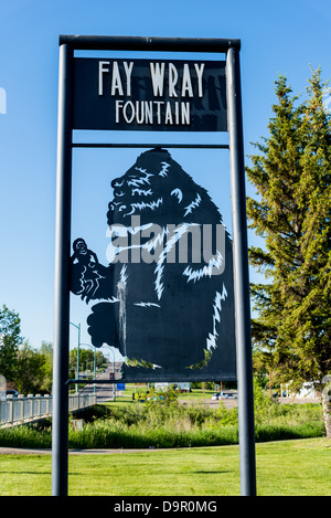 Fay Wray Brunnen Zeichen, Cardston, Alberta, Kanada Stockfoto