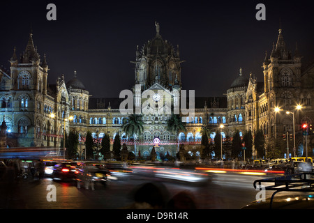 Bahnhof Chhatrapati Shivaji Terminus (CST) in Mumbai, Indien Stockfoto