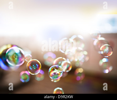 Seifenblasen, abstrakten Hintergrund Stockfoto