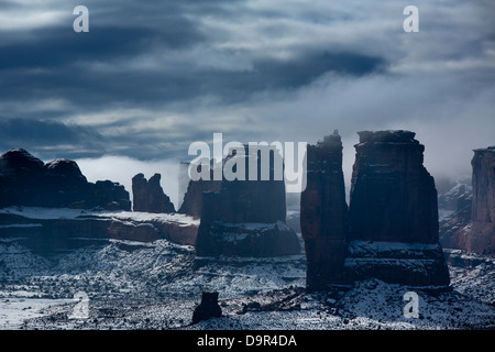 Courthouse Towers, Arches-Nationalpark, Utah, USA Stockfoto