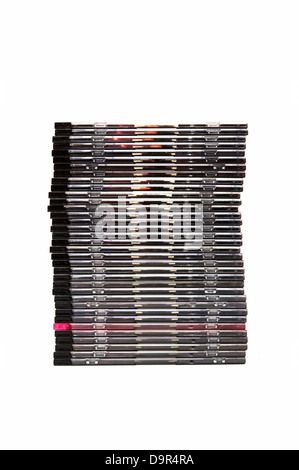 bunte Reihe von CDs, gute Musik hören Stockfoto