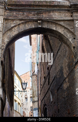 Häuser auf der Straße, Siena, Provinz Siena, Toskana, Italien Stockfoto