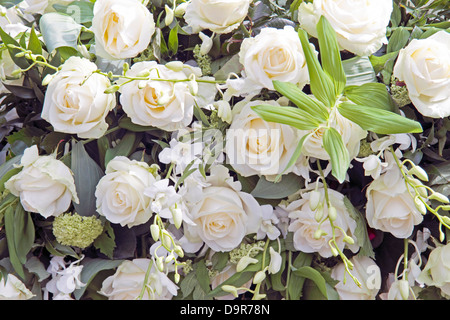 Bouquet von weißen Rosen Stockfoto