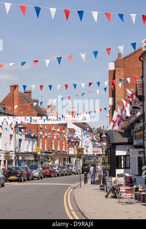 Alcester High Street, Warwickshire, Vereinigtes Königreich Stockfoto