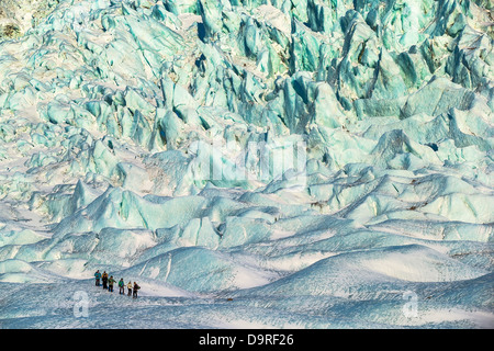 Wandern auf Fallsjokull ist Gletscher in Island Fallsjokull ein Outlet-Gletscher auf dem südlichen Teil des Vatnajökull-Eiskappe, Island Stockfoto